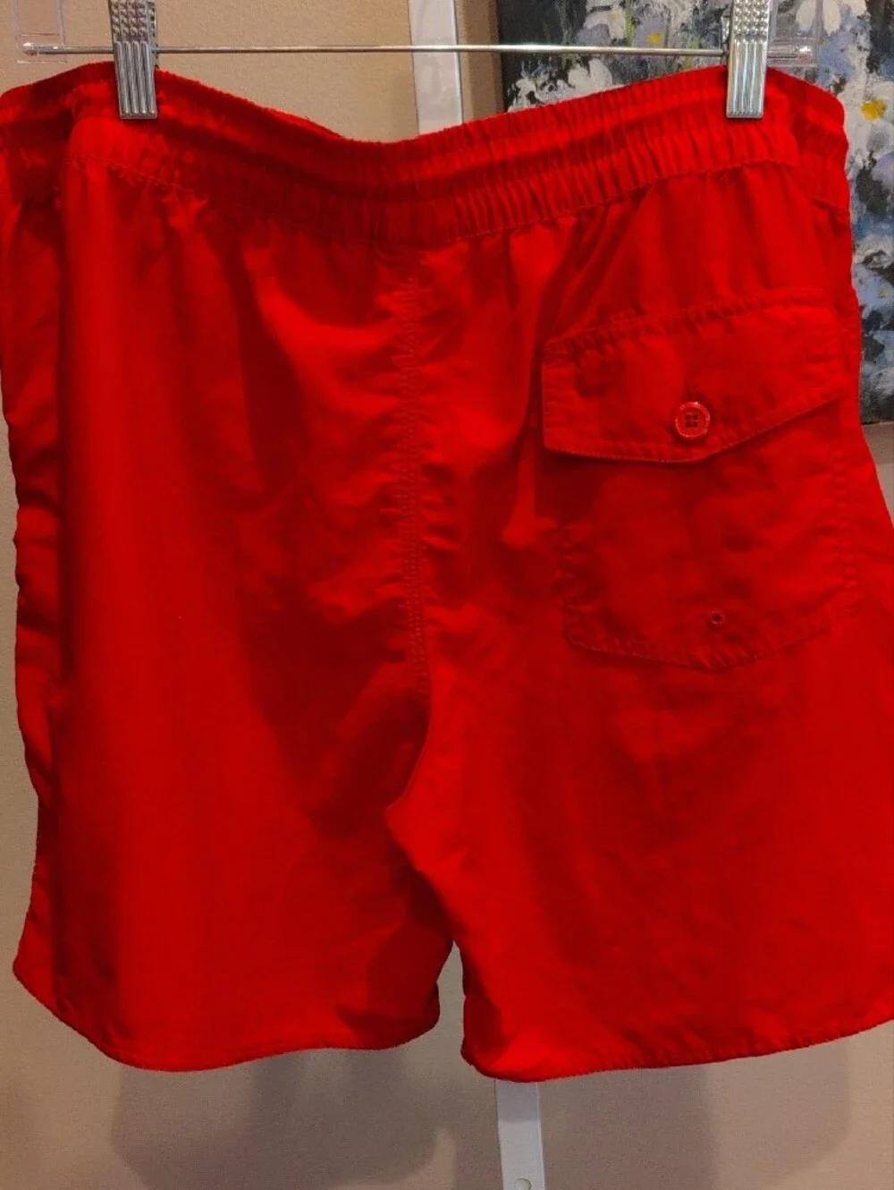 Ron Jon Bright Red Swim Trunks with Drawstring